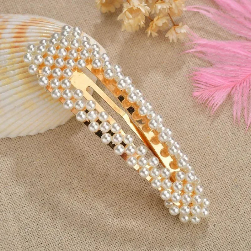 10pcs Pearl Flower Hair Clips Barrettes Set for Women & Girls