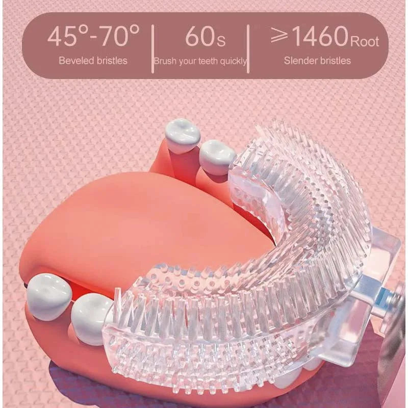 Children U Shape Replacement Oral Care Cleaning Brush Rechargeable Kids Tooth Cleaner U Shape Toothbrush Peaceful Pleasures Health and Wellness
