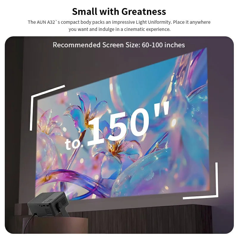 AUN A32 Pro Mini Android Projector | 4K WiFi Home Theater Peaceful Pleasures Health and Wellness