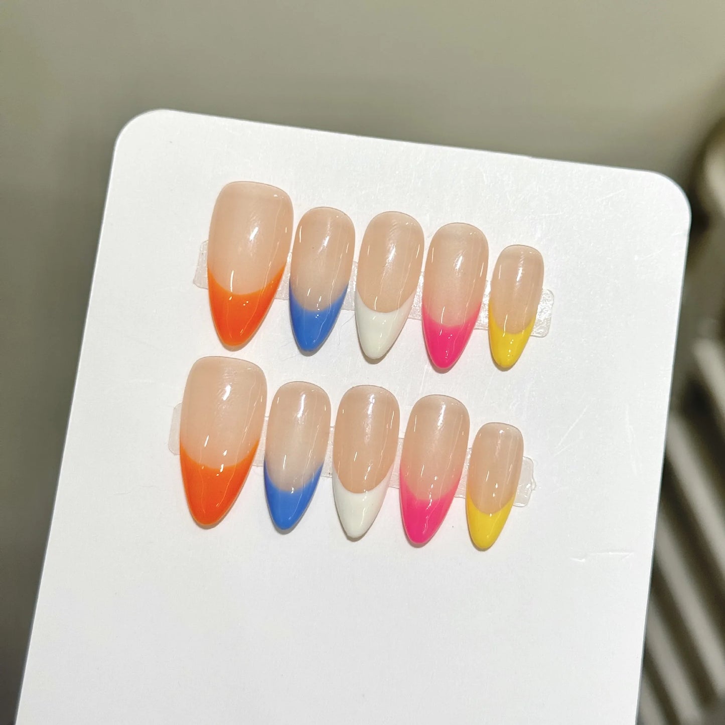 French Almond Press-On Nails – Red Love Print | 10-Piece Set