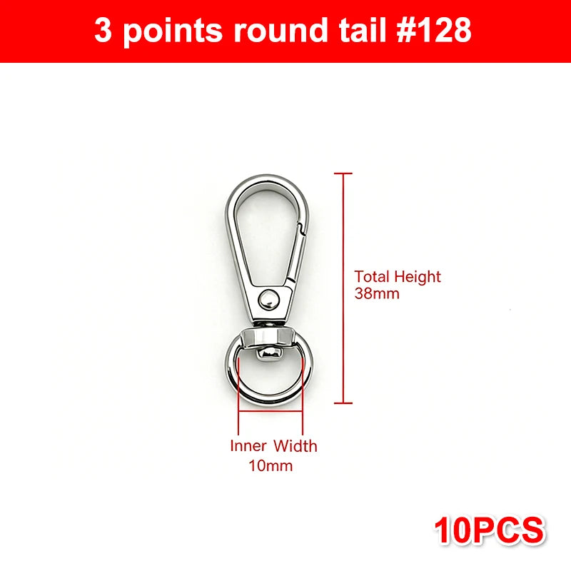 10Pcs Zinc Alloy Swivel Snap Hooks | DIY Bag & Keychain Hardware