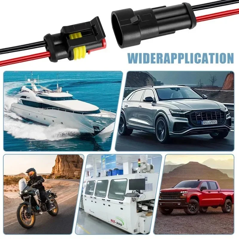 10-Pack Waterproof 2-Pin Connectors 16 AWG | Car Truck Boat