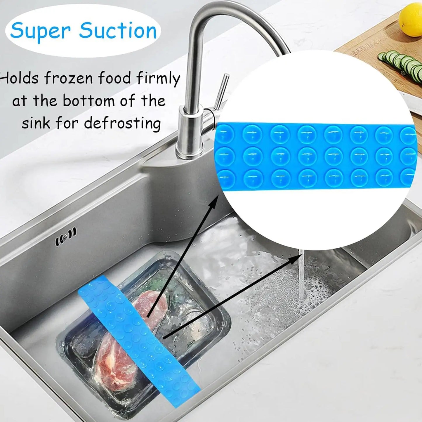 Silicone Meat Thawing Belt with Suction Cups | Quick Defrost