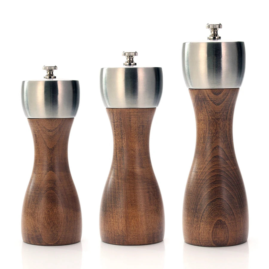 Premium Beech Pepper Mill, Salt and Pepper Grinder - Precision Carbon Steel Rotor Use for Peppercorn, Sea Salt, Pepper Peaceful Pleasures Health and Wellness