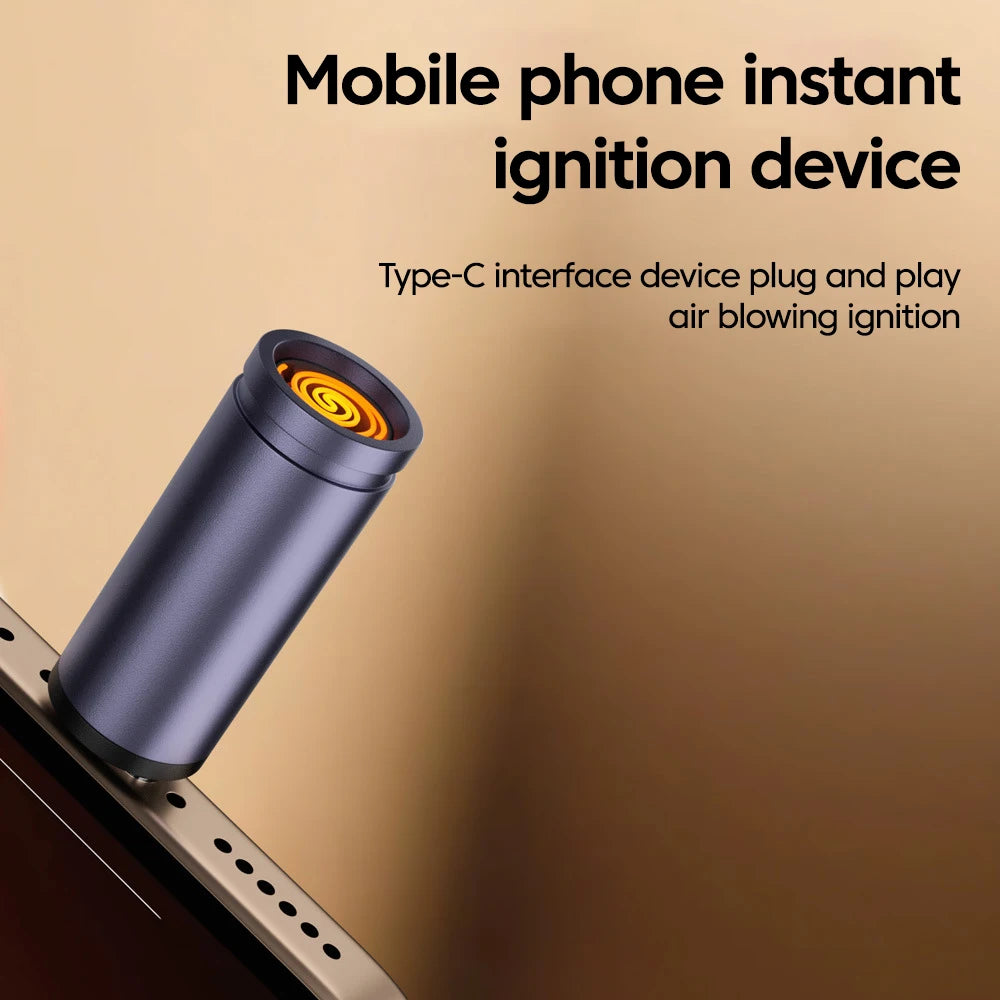 USB-C Air Blow Lighter | No Battery No Gas | Portable Mini