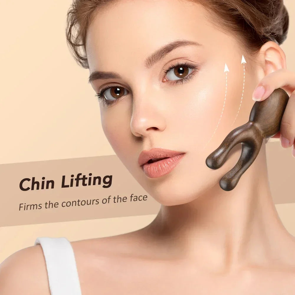 Sandalwood Gua Sha Nose Face Massage Stick – Wooden Tool