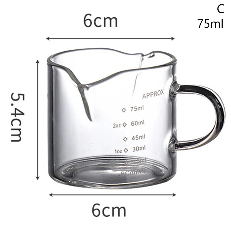 Espresso Shot Glass Measuring Cup – Double Spout 70/75ml