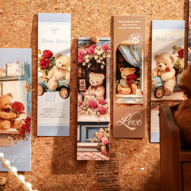 30 Box Bookmarks Teddy Bear Romantic House Dreamy Theme Warm Healing