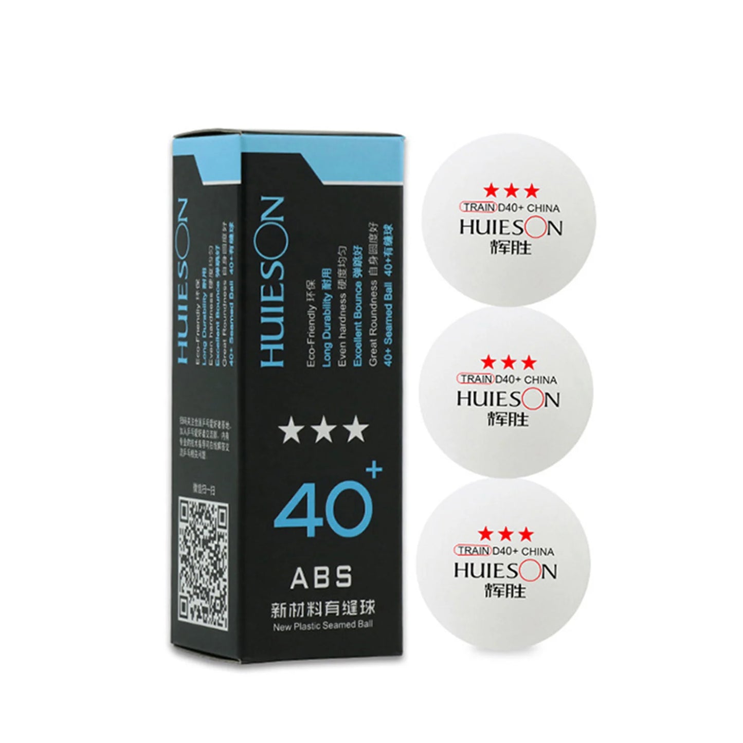 3PCS Advanced Table Tennis Balls Strong Striking Power and Fast Rebound Speed for Recreational Player Pro Player Peaceful Pleasures Health and Wellness White