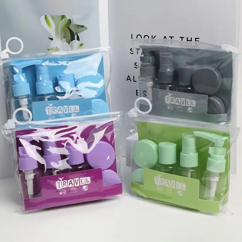 6 PCS Travel Bottles Set Leak Proof Press Type Refillable Containers For Cosmetics Lotion Cream Liquid Toiletries Storage Peaceful Pleasures Health and Wellness