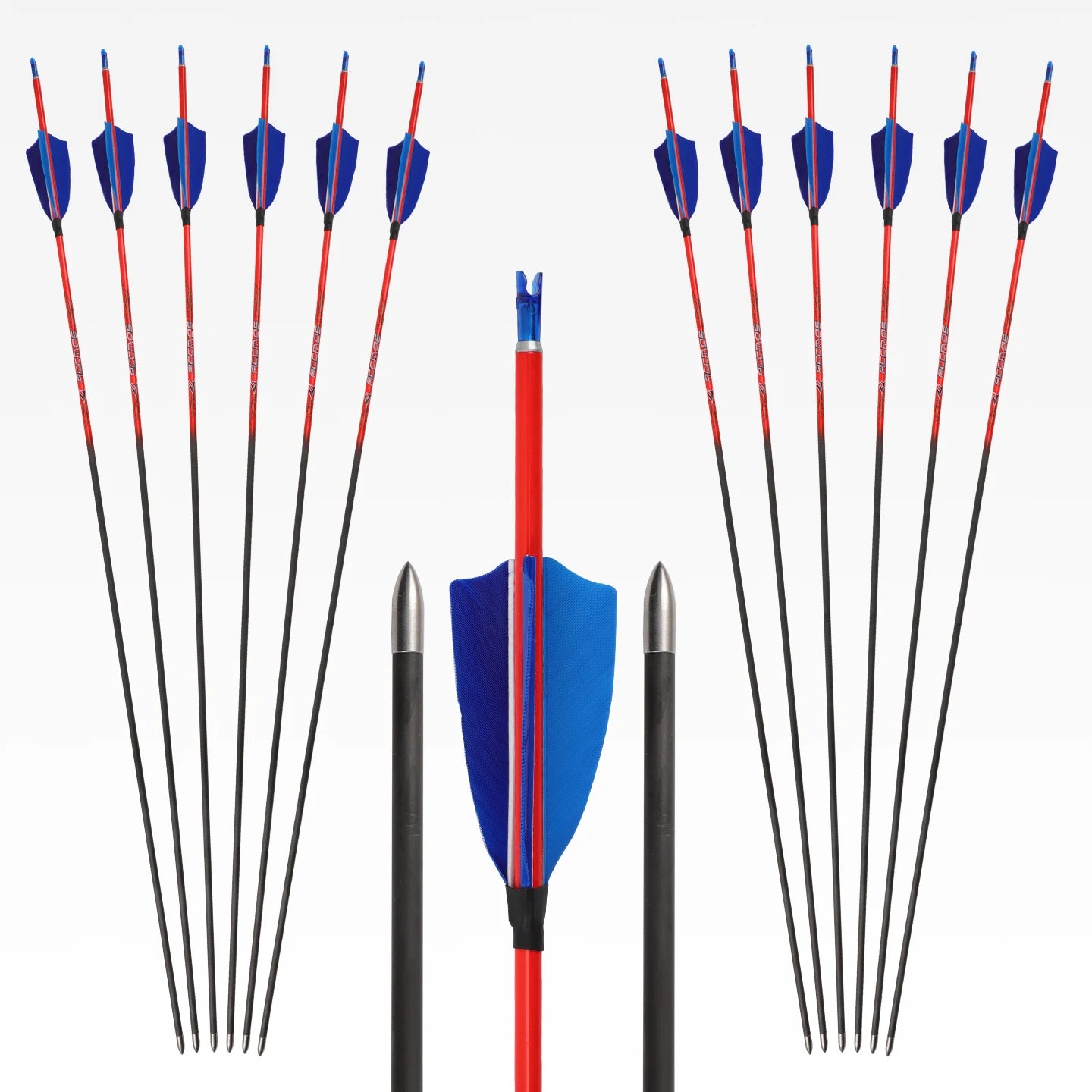 ACCMOS Pure Carbon Arrow Spine 400-1000 ID Archery Orange Shaft
