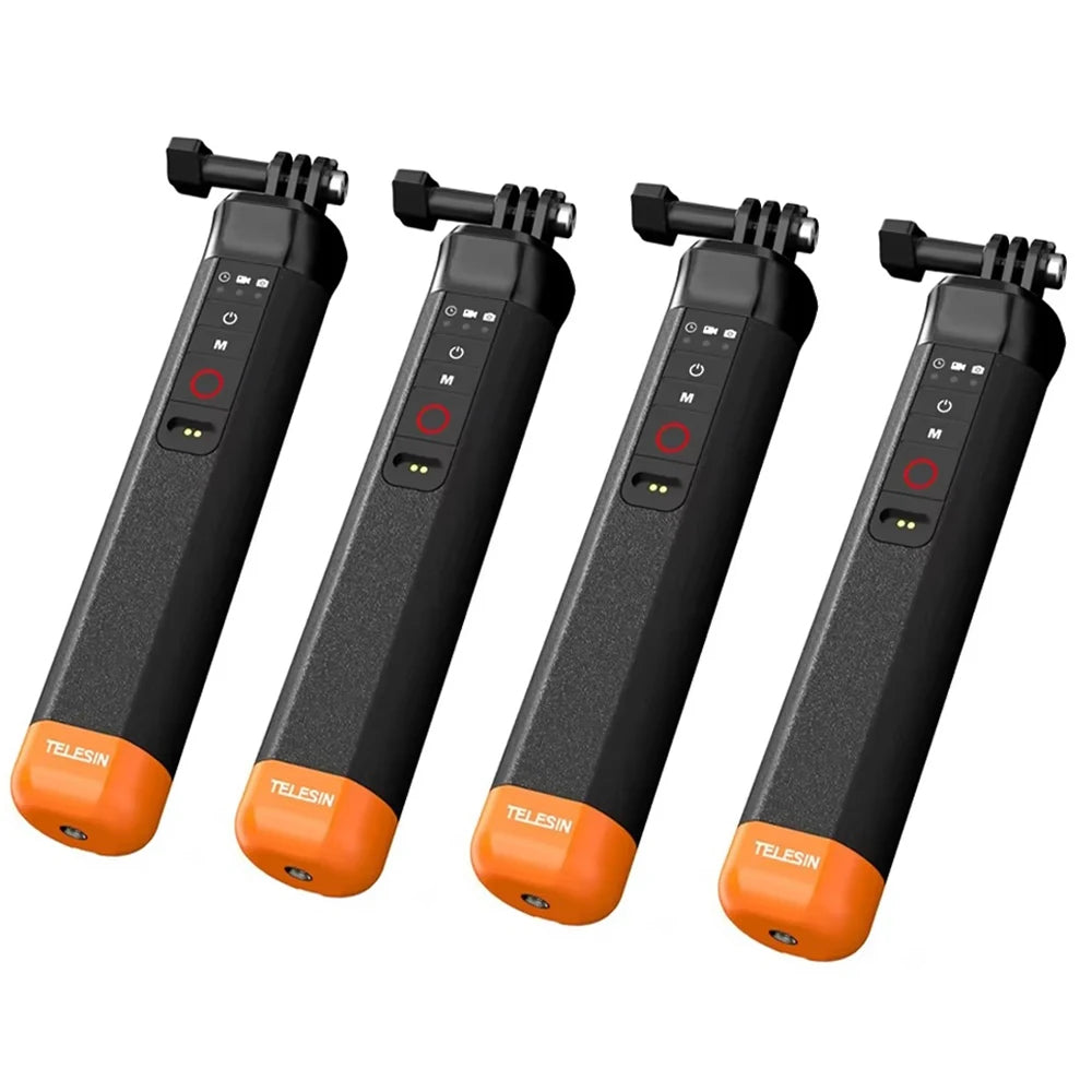 TELESIN Buoyancy Bar Selfie Stick Waterproof Selfie Stick for Gopro Hero 9 10 11 12 with Hand Strap Wireless Remote Control Peaceful Pleasures Health and Wellness 4 pcs