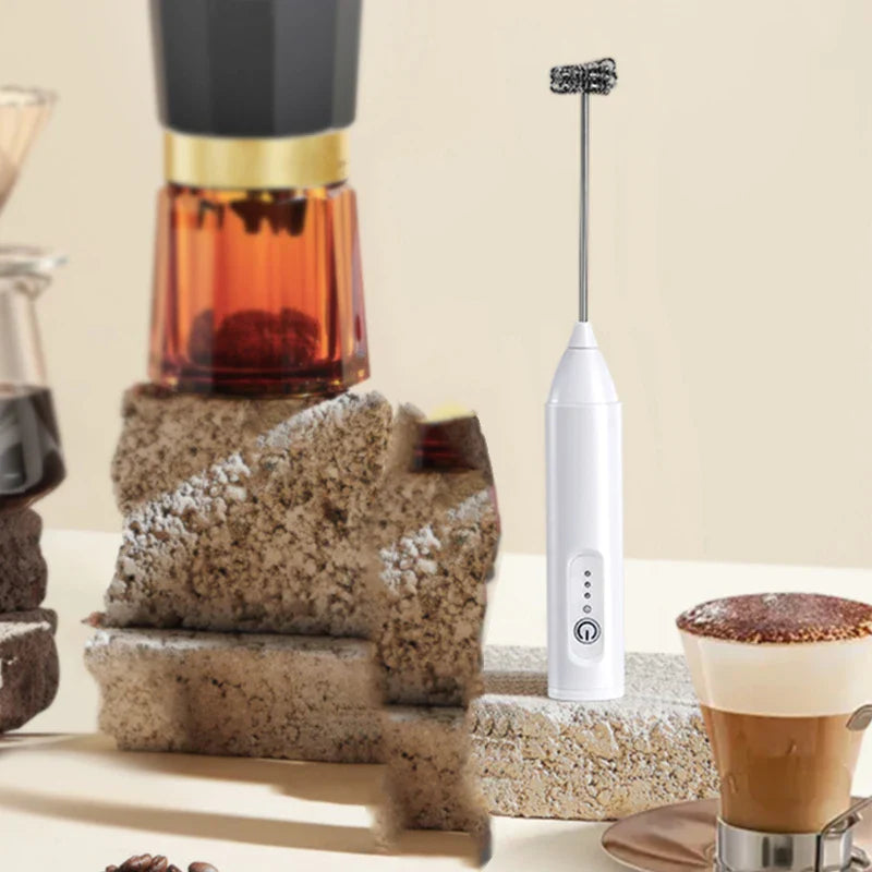 USB Rechargeable Electric Milk Frother & Egg Beater 3-Speed