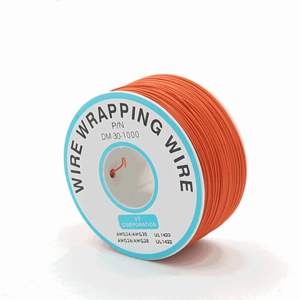 250 Meters AWG30 Wrapping Wire Single Strand Copper Cable Ok Wire Electrical Wire for Laptop Motherboard PCB Solder Peaceful Pleasures Health and Wellness Orange