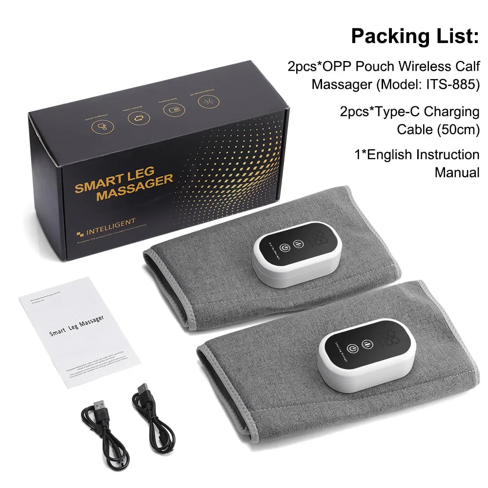 Wireless Air Compression Leg Massager – 3 Modes, 360° Calf