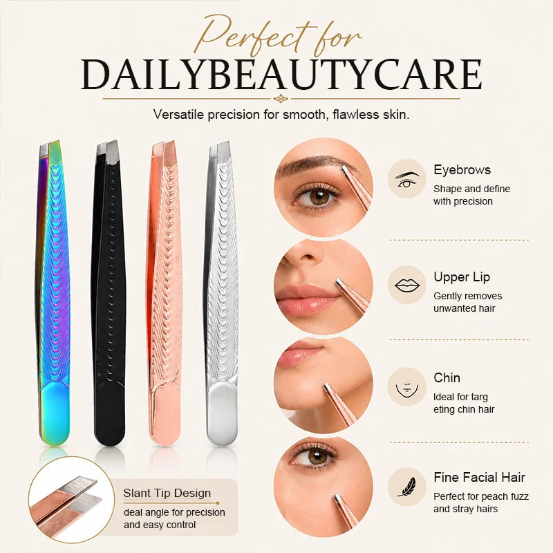 Stainless Steel Eyebrow Tweezers – Precision Hair Removal Tool