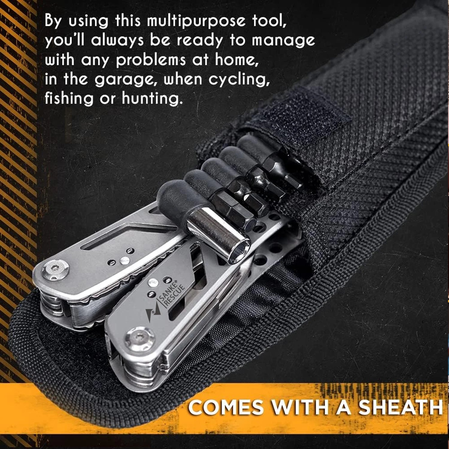 Multitool 24 in 1 Pocket Outdoor Plier Army Knife Heavy Duty Stainless Steel Multi-purpose Tool for Hunting Hiking Camping Peaceful Pleasures Health and Wellness