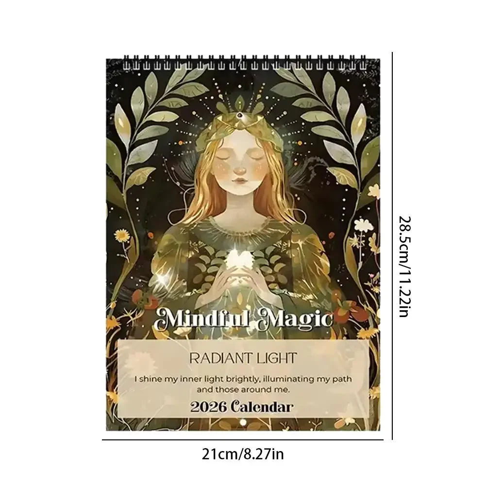 2026 Medieval Cat Mindful Magic Wall Calendar 12 Months Daily Weekly Monthly Agenda Schedule Organizer Planner Home Office Decor Peaceful Pleasures Health and Wellness