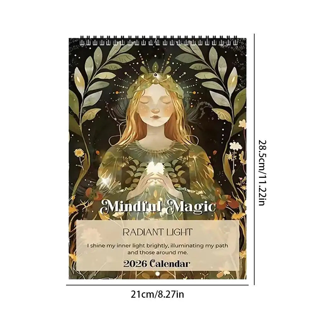 2026 Medieval Cat Mindful Magic Wall Calendar – 12 Months
