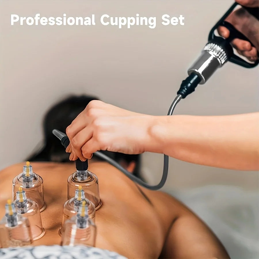 Cupping Relax Set Multiple Sizes of Vacuum Cups with Hand Pump and Detailed Cupping Manual Massage Cupping Set for Massage Peaceful Pleasures Health and Wellness