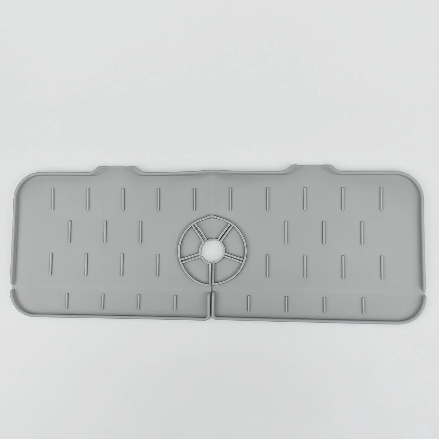 Dish Drainer Sink Mat Kitchen Faucet Splash Guard Drain Rack Countertop Protector Foldable Silicone Bathroom Sinks Sponge Home Peaceful Pleasures Health and Wellness light gray