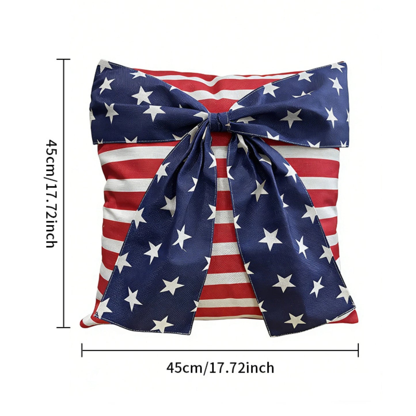 4th of July Pillow Cover Bow America Flag Stars Stripes Patriotic 3D Pillowcase Independence Day Decorations for Cushion Case Peaceful Pleasures Health and Wellness