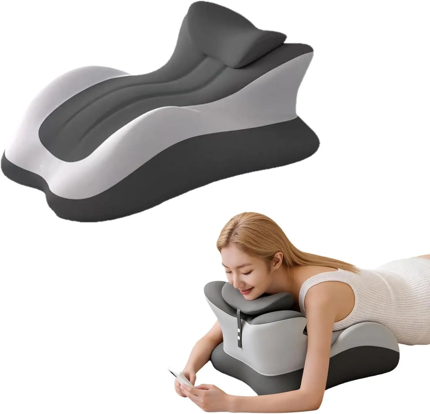 Bed Wedge Pillow for Back Pain Relief & Acid Reflux – Memory Foam Wedge Pillow for Reading in Bed Leg Elevation Peaceful Pleasures Health and Wellness WIith small pillow