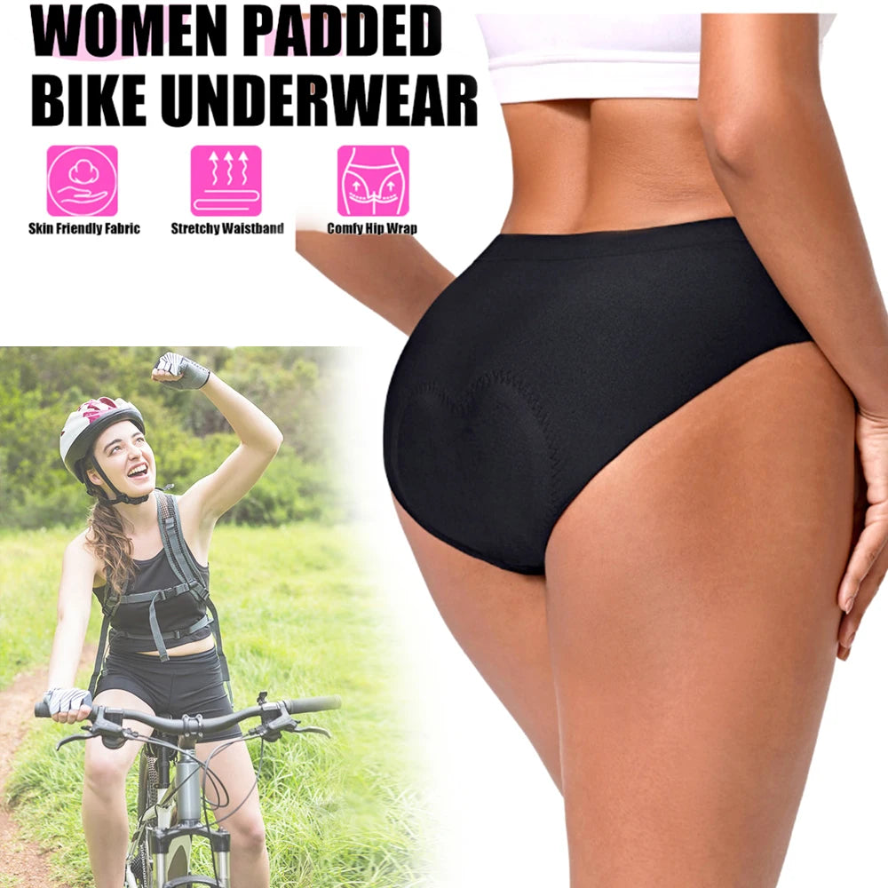Women's 4D Padded Bike Underwear High Quality Comfortable Cycling Bicycle Shorts Biking Briefs Biker Cycle Undershorts for Women Peaceful Pleasures Health and Wellness