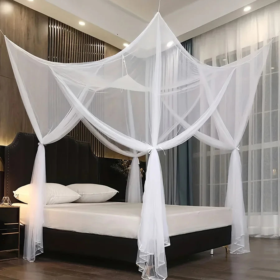 Large Four-Door Mosquito Net | Breathable Camping Insect Net