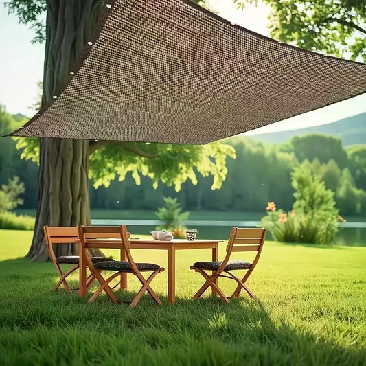 Coffee UV Sun Shade Sail – HDPE Net for Patio, Garden & Pool Sun Shade Sail Peaceful Pleasures Health and Wellness