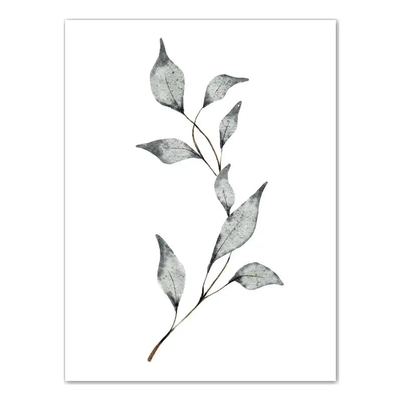 Nordic Botanical Canvas Wall Art – Plant Leaf Minimalist Poster Canvas Wall Art Peaceful Pleasures Health and Wellness 04 20x25cm No Frame China Mainland