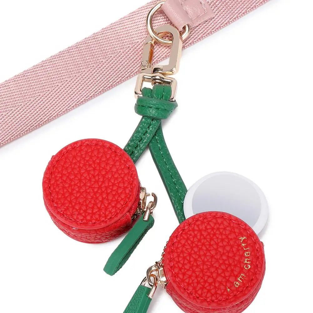 Cute Fruit Coin Purse Keychain | Cherry Blueberry PU Leather