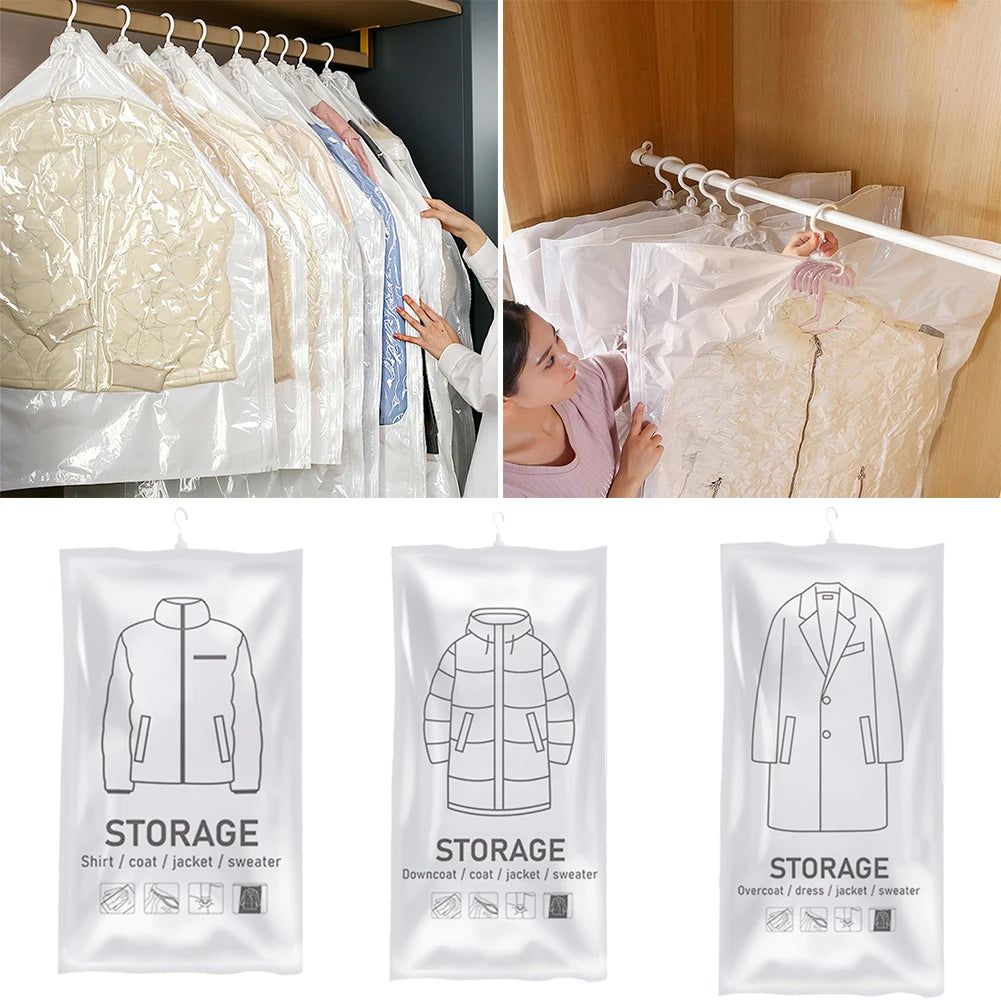 Hanging Vacuum Storage Bags – Space Saving (S/M/L) Peaceful Pleasures Health and Wellness