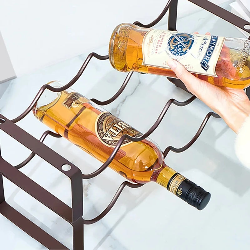 Wrought Iron Stackable Wine Rack Cute Countertop Free Standing Glasses Bottle Display Cabinet Rack Shelf For Home Kitchen Itemes Peaceful Pleasures Health and Wellness