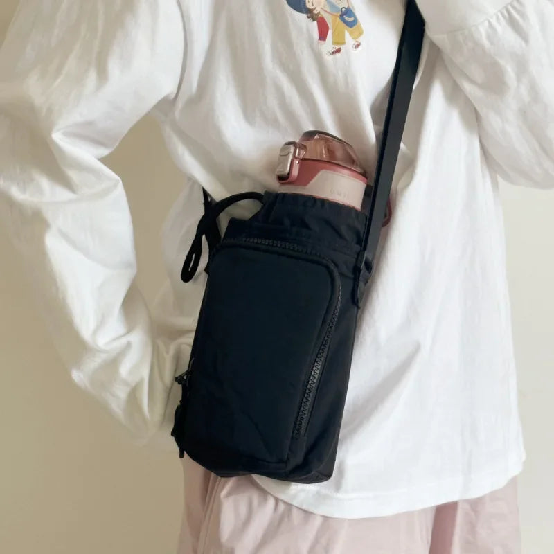 Single shoulder kettle bag, phone bag, waterproof yoga bag, sports outdoor portable bag, drawstring slanted back small bag Peaceful Pleasures Health and Wellness
