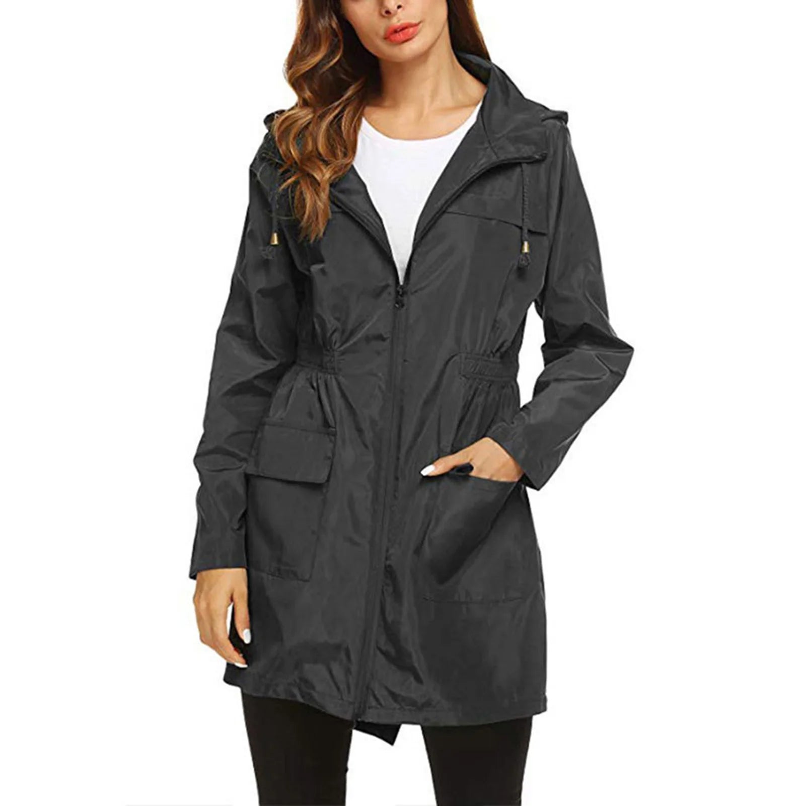 Women Zipper Hooded Raincoat Foldable and Easy to Carry for Adults Teenagers Women Men Peaceful Pleasures Health and Wellness