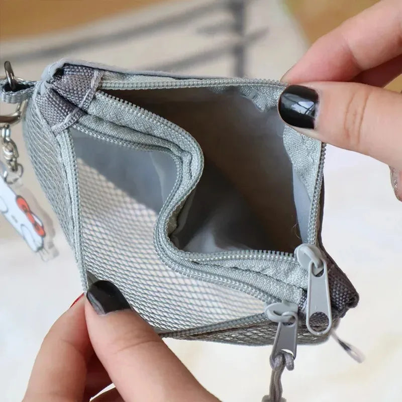 Mesh Cosmetic Bag Portable Storage Pouch Zipper Lightweight Sundries