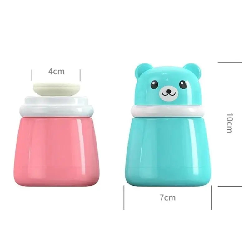 Bear Shaped Baby Powder Puff Box | Safe Infant Storage Case