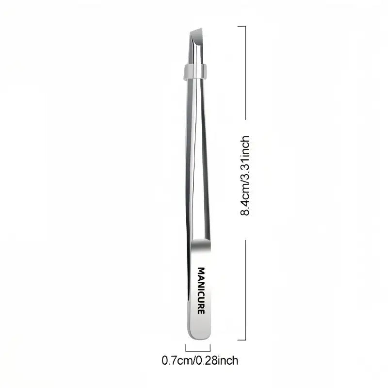 Stainless Steel Slant Tweezers – Eyebrow, Lash & Grooming