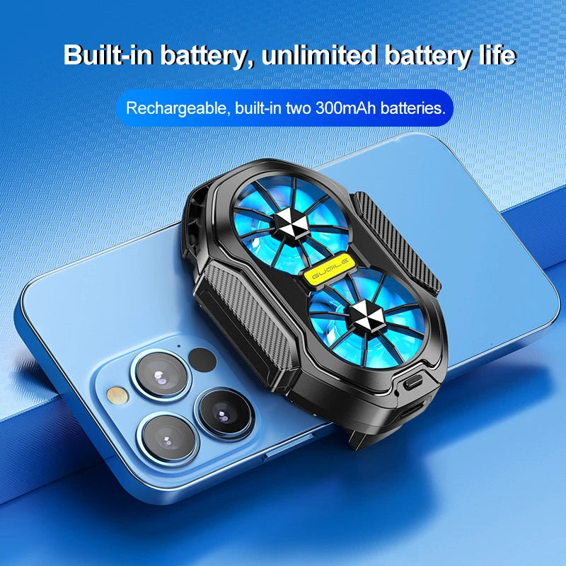 Double Fan Mobile Phone Radiator Phone Cooler For Cell Phone Cooling Cooler Fan Mobile Phone Cooler For Cell Phone Accessories Peaceful Pleasures Health and Wellness Charging style