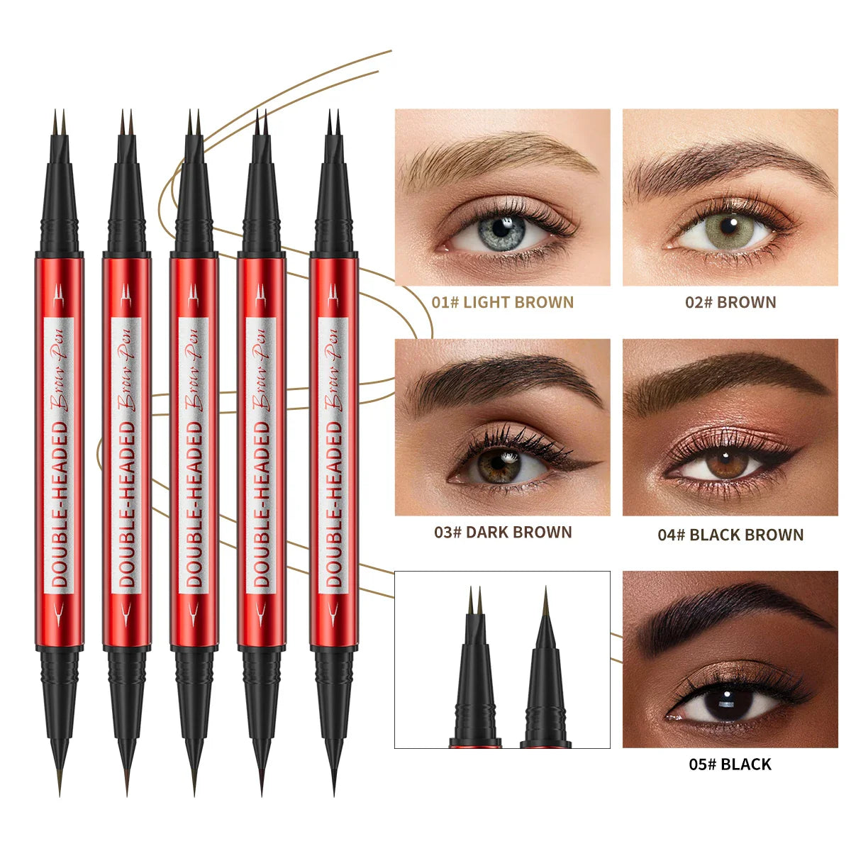 Hello Kiss Microblading Eyebrow Pen – Waterproof, 5 Colors