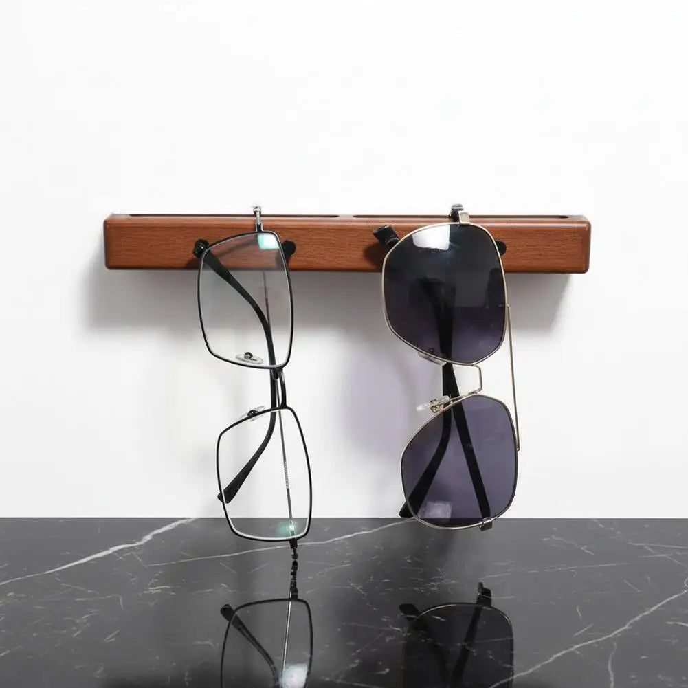Wooden Wall-Mounted Eyeglasses & Sunglasses Display Rack