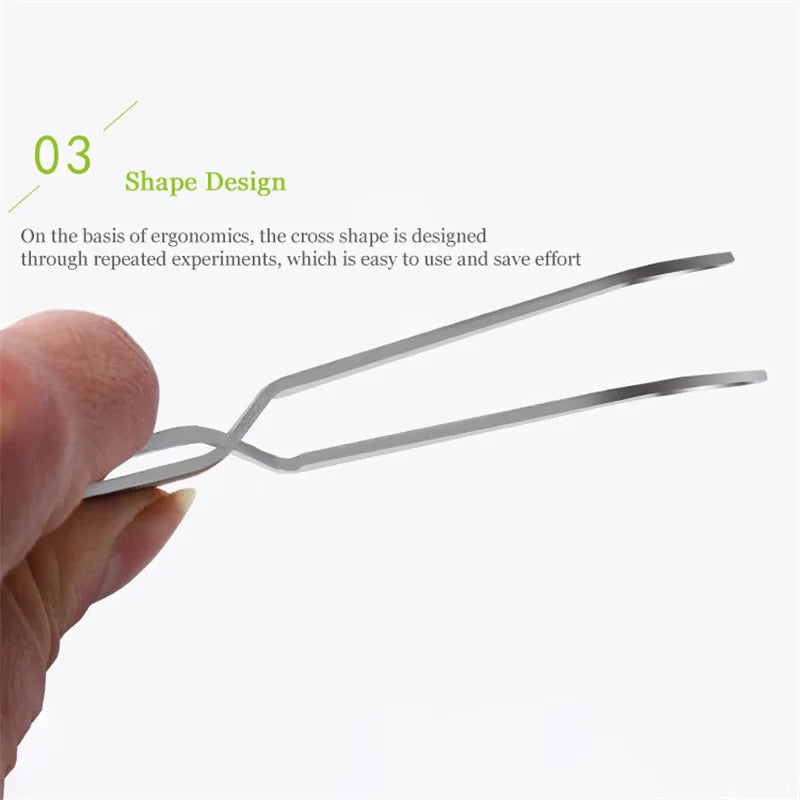 Stainless Steel Nail Art Tweezers | Manicure C-Curve Clip Tool
