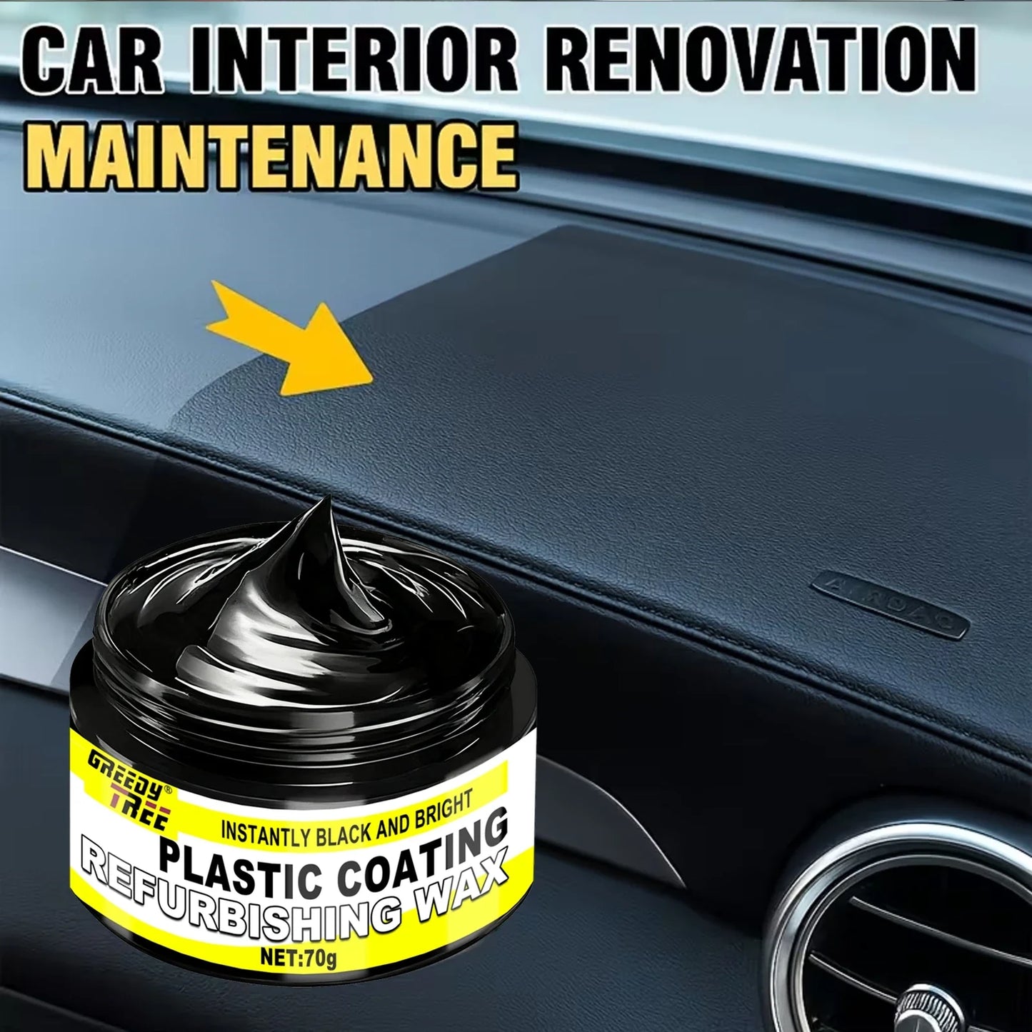 Car Plastic Restorer Cream – UV Protection & Shine | Trim & Bumpers