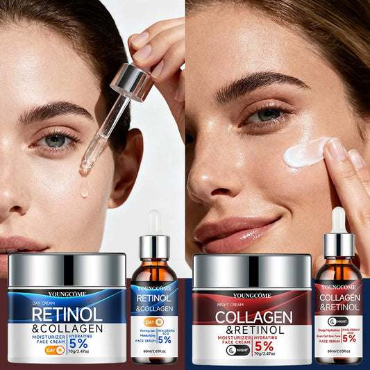 YOUNGCOME Retinol Day & Night Cream Serum Set | Anti-Aging Kit Retinol Skincare Set Oasis Select