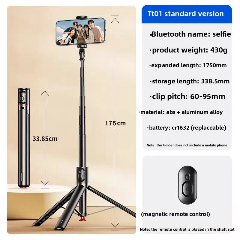 360° Selfie Stick Tripod with Bluetooth Remote & Auto-Open