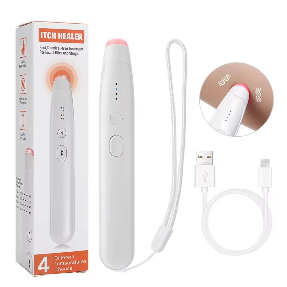 New Infrared Pulse Anti-Itch Device Portable Heated Relief Electric Stick Pen for Kids & Adults Outdoor Use for Mosquito Bites Peaceful Pleasures Health and Wellness Type A