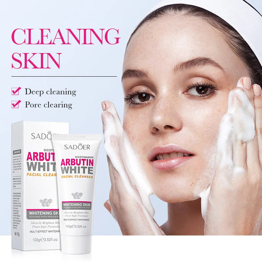 SADOER Niacinamide Arbutin Facial Cleanser | Oil Control Foam Foaming Facial Cleanser Peaceful Pleasures Health and Wellness Default Title