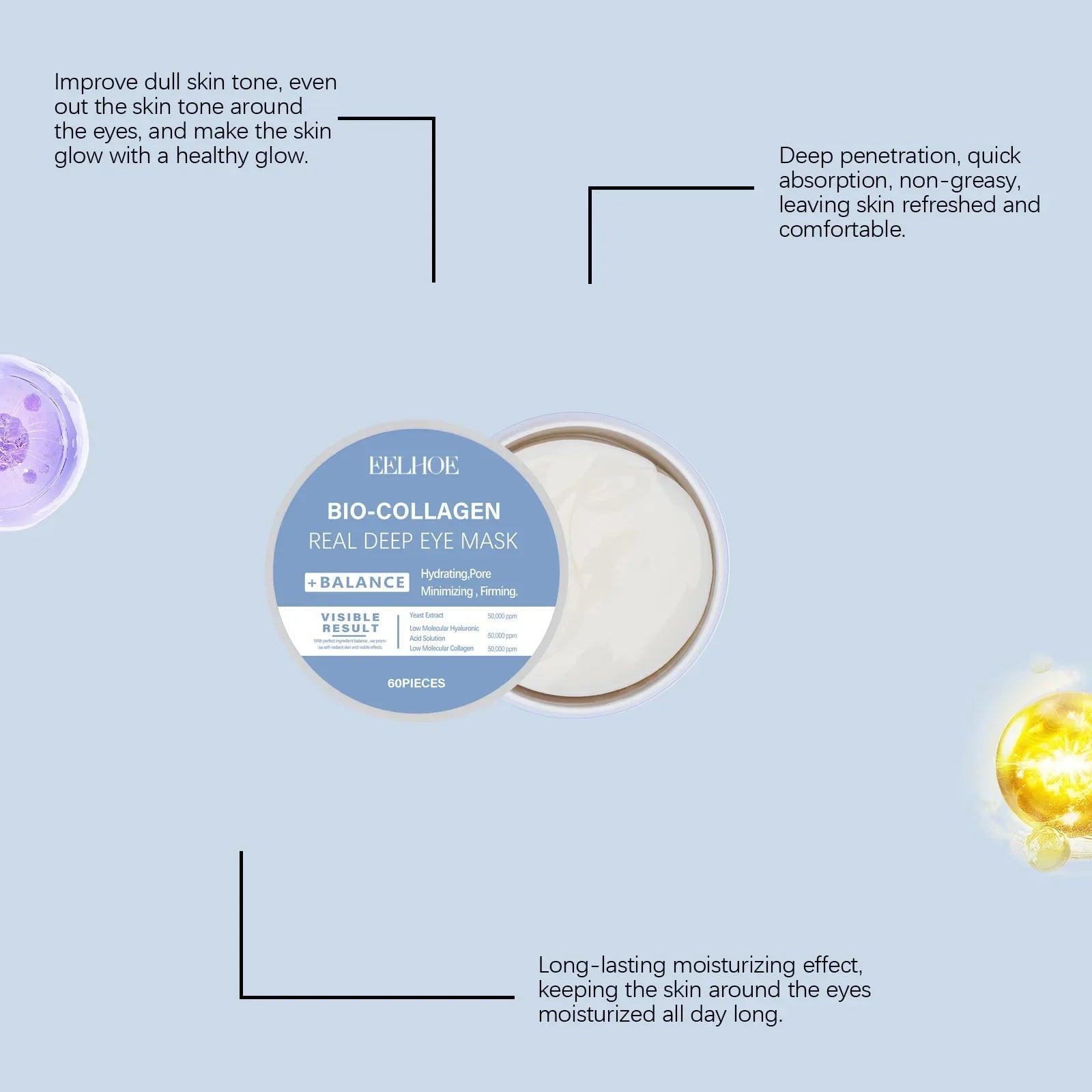 EELHOE Bio Collagen Eye Mask – Dark Circles & Eye Bag Remover Peaceful Pleasures Health and Wellness