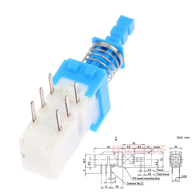 New SPUN191400 Self-locking Direct Keys Switch Power Amplifier Mixer Car Switch Peaceful Pleasures Health and Wellness one size 1pc